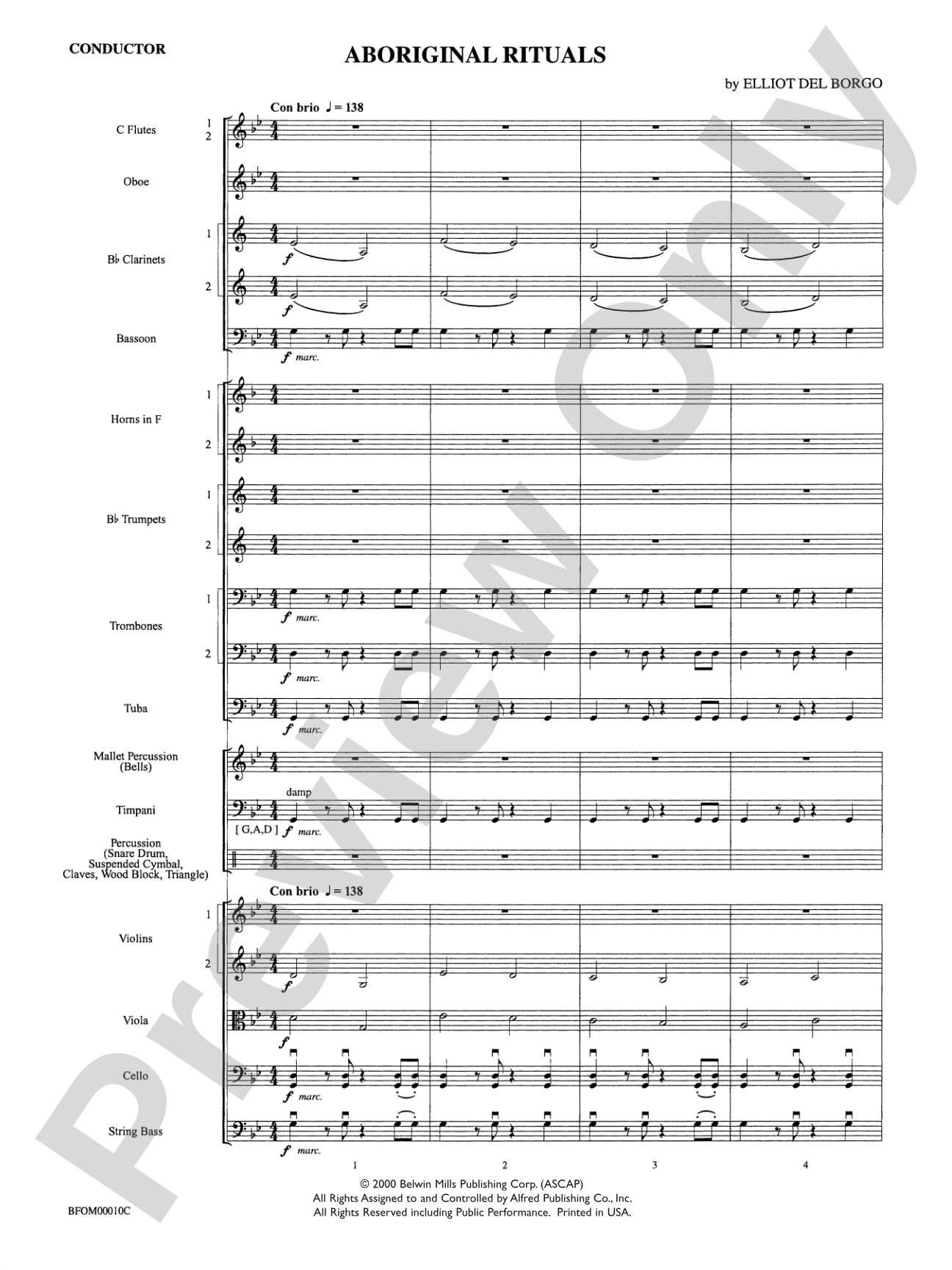 Aboriginal Rituals: Full Orchestra Conductor Score & Parts