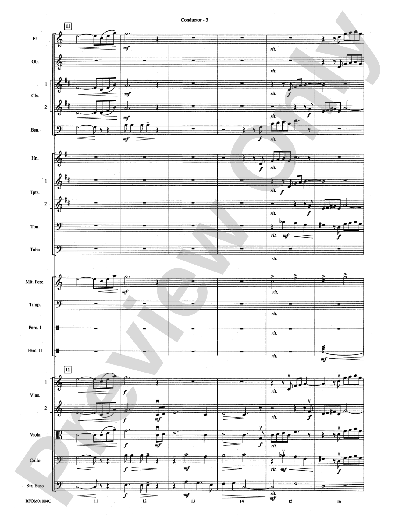 Shenandoah: Full Orchestra Conductor Score & Parts