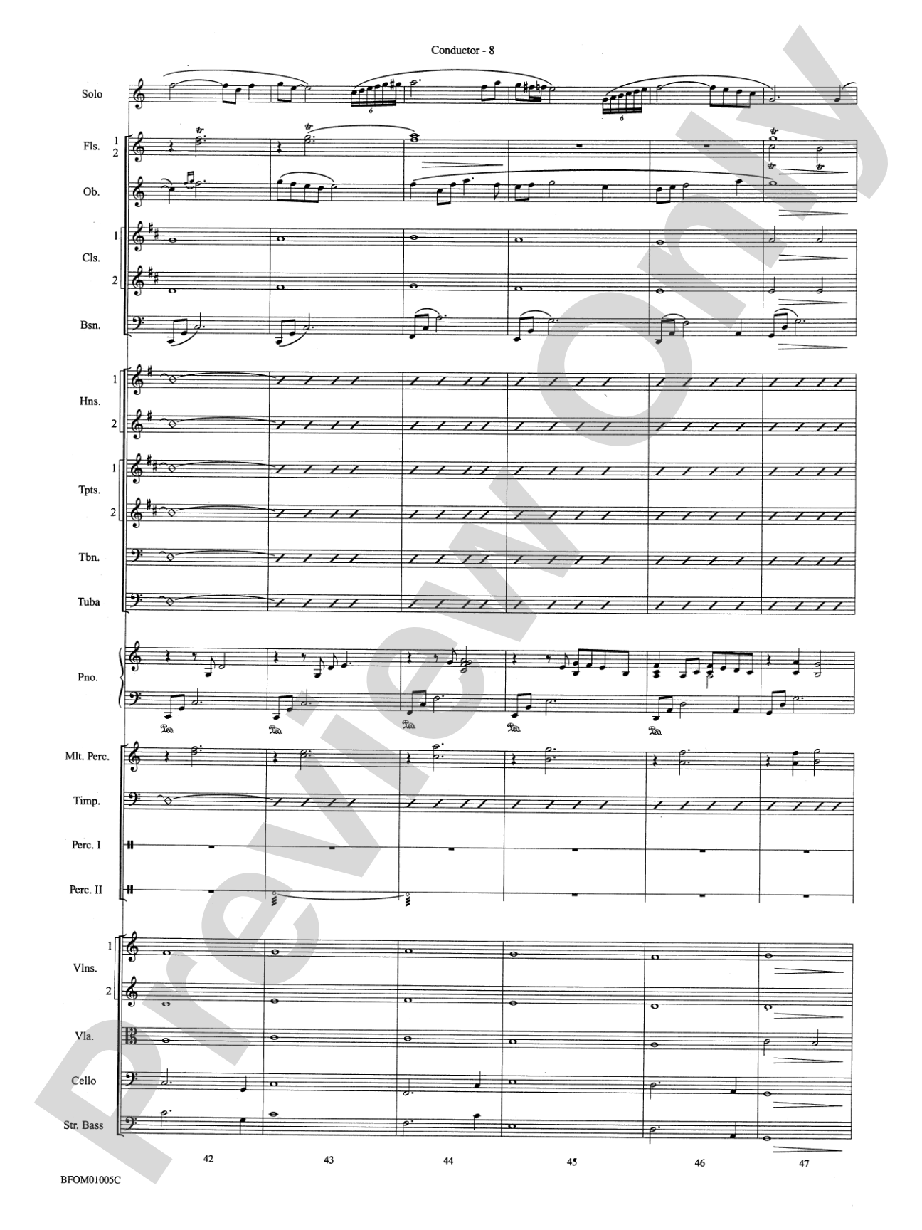 In a Gentle Rain (Movement II from the Willson Suite): Full Orchestra Conductor Score & Parts