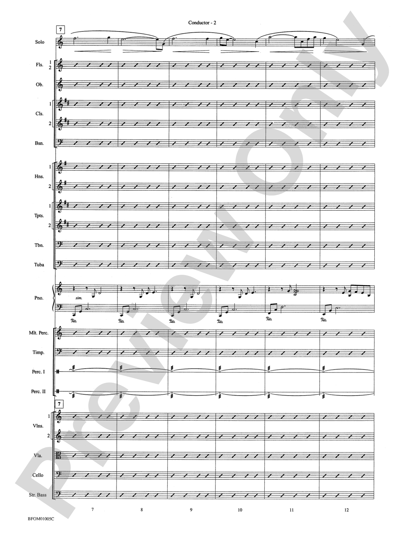 In a Gentle Rain (Movement II from the Willson Suite): Full Orchestra Conductor Score & Parts