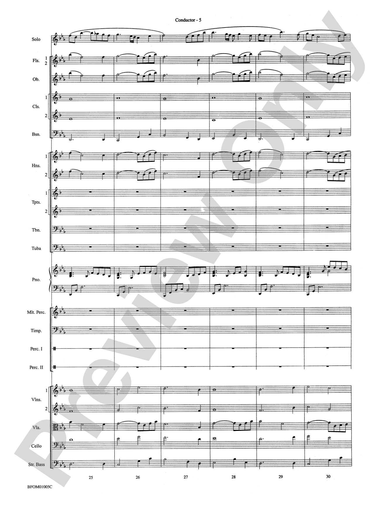 In a Gentle Rain (Movement II from the Willson Suite): Full Orchestra Conductor Score & Parts