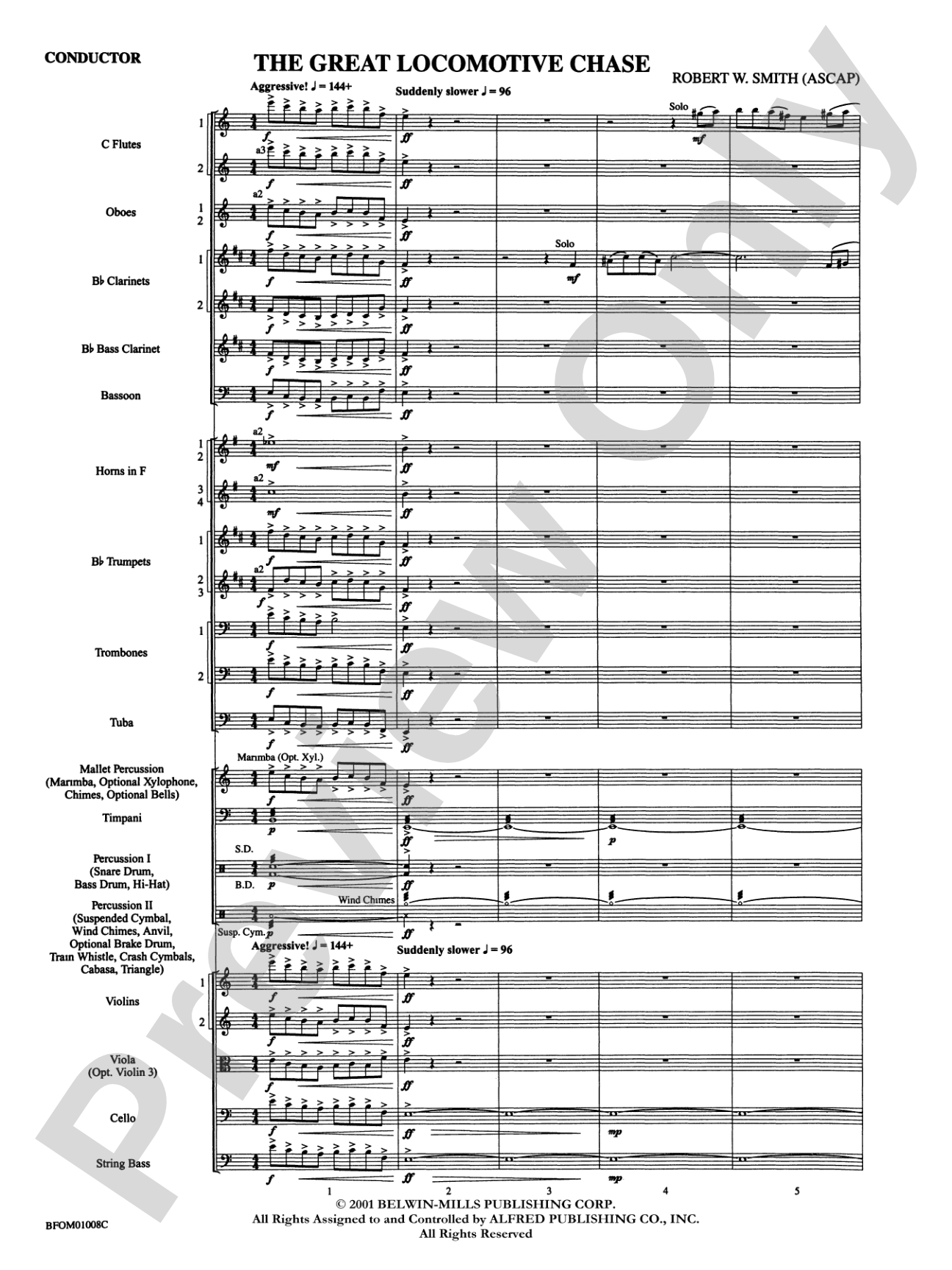 The Great Locomotive Chase: Full Orchestra Conductor Score & Parts