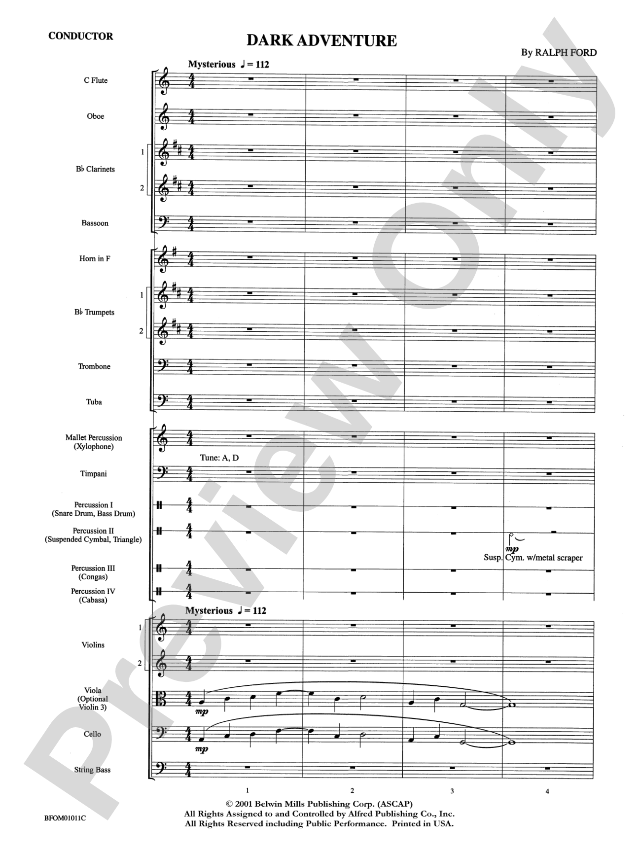 Dark Adventure: String/Full Orchestra Conductor Score & Parts