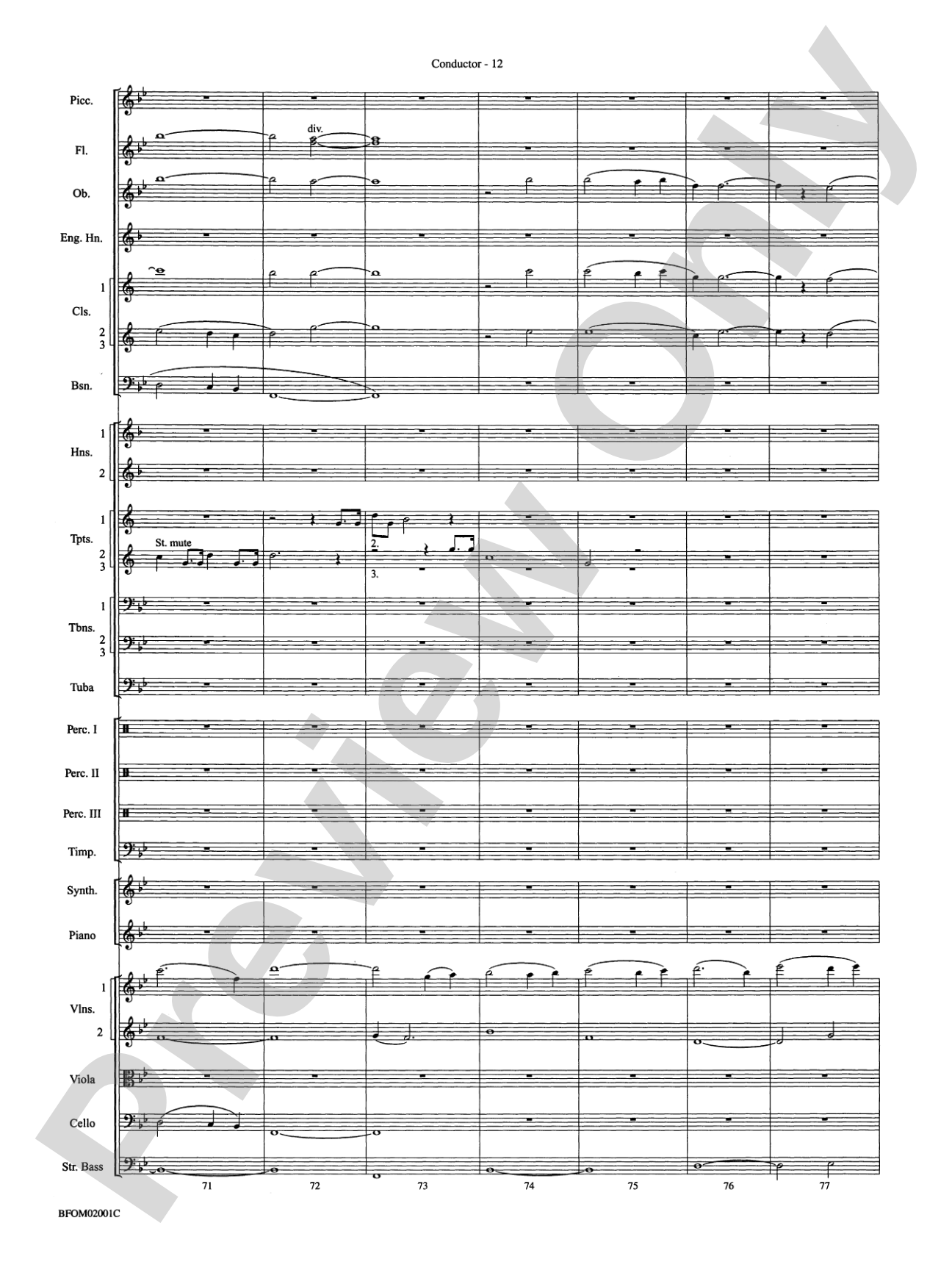 Flying: Full Orchestra Conductor Score & Parts