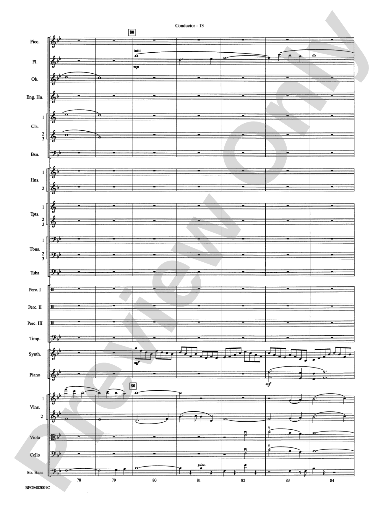 Flying: Full Orchestra Conductor Score & Parts