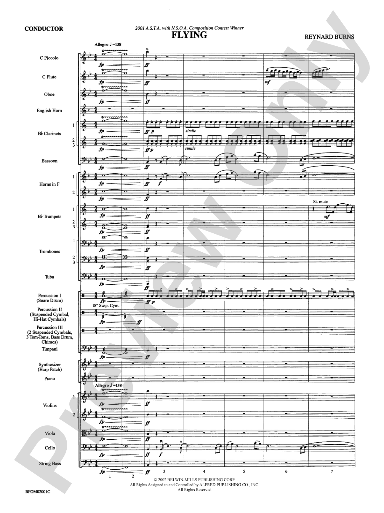 Flying: Full Orchestra Conductor Score & Parts