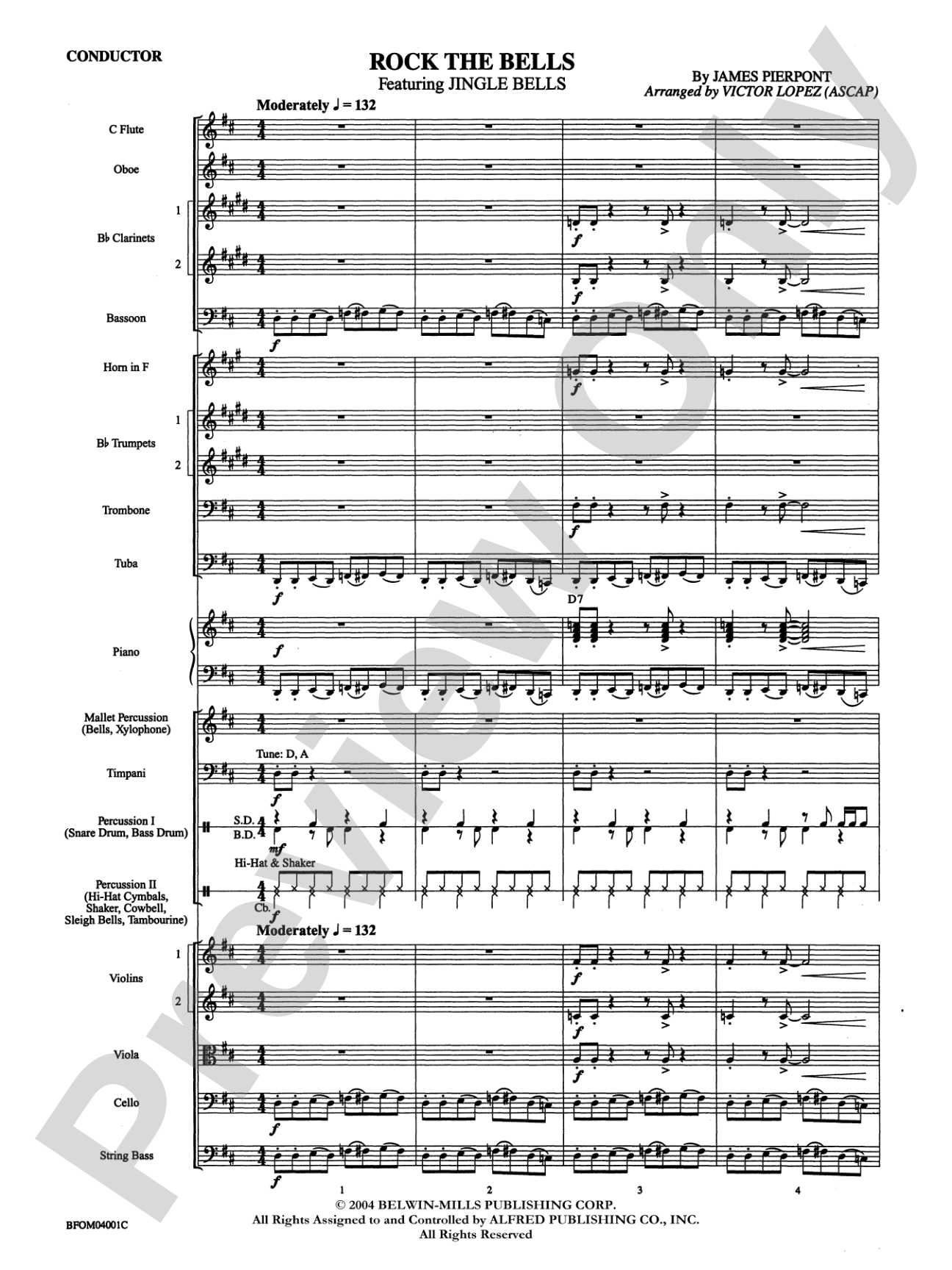 Rock the Bells: Full Orchestra Conductor Score & Parts