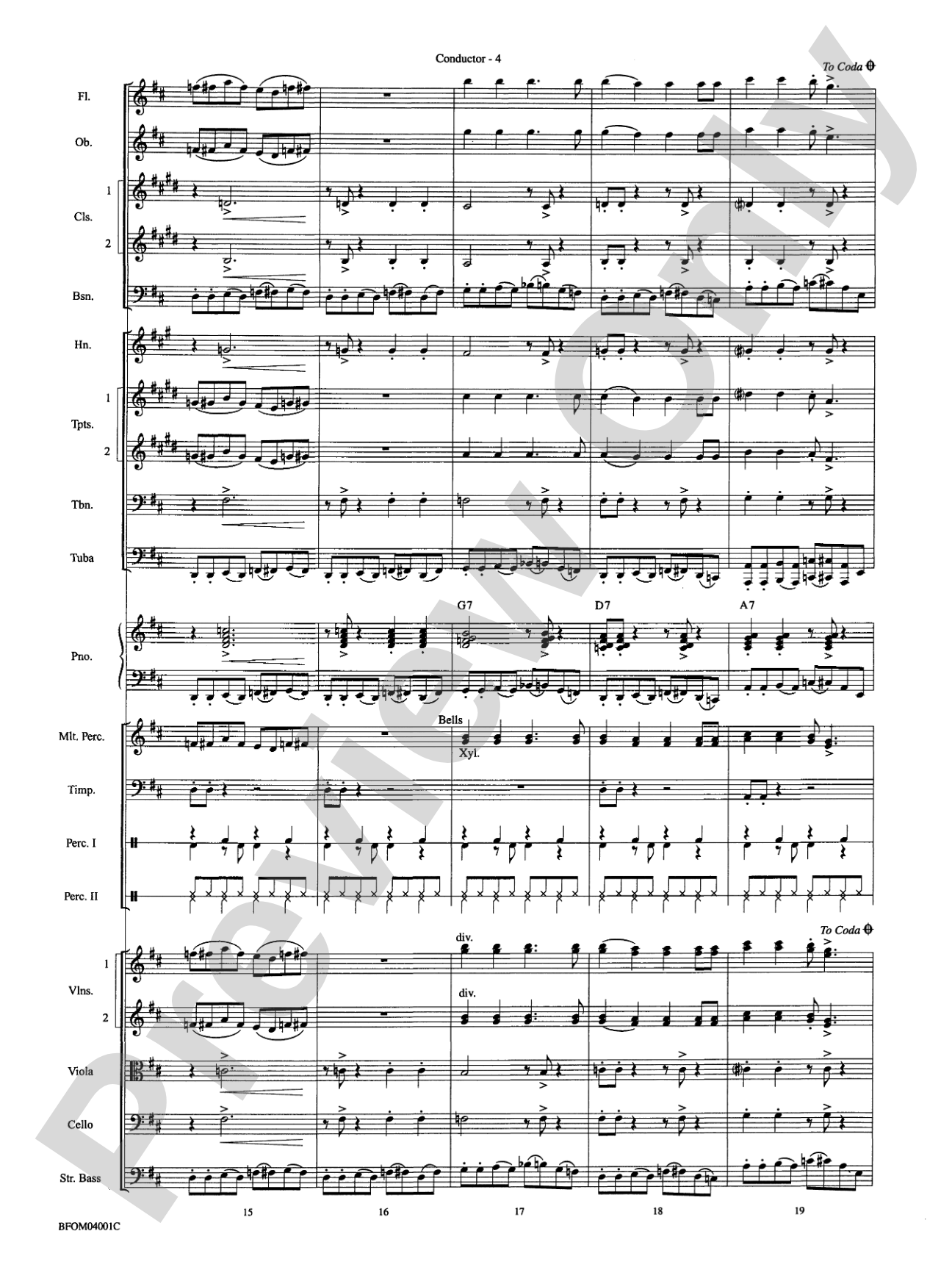Rock the Bells: Full Orchestra Conductor Score & Parts