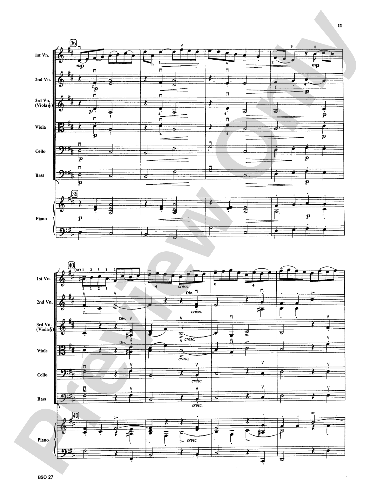 Chamber Suite in D: String Orchestra Conductor Score & Parts