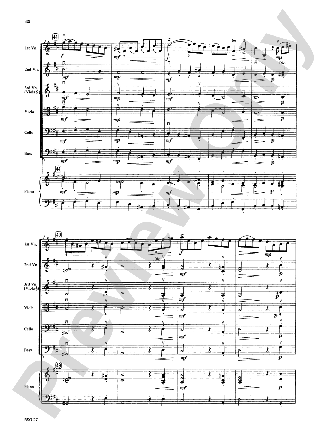 Chamber Suite in D: String Orchestra Conductor Score & Parts