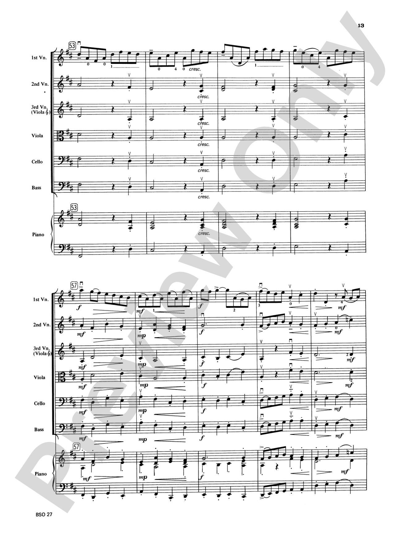 Chamber Suite in D: String Orchestra Conductor Score & Parts