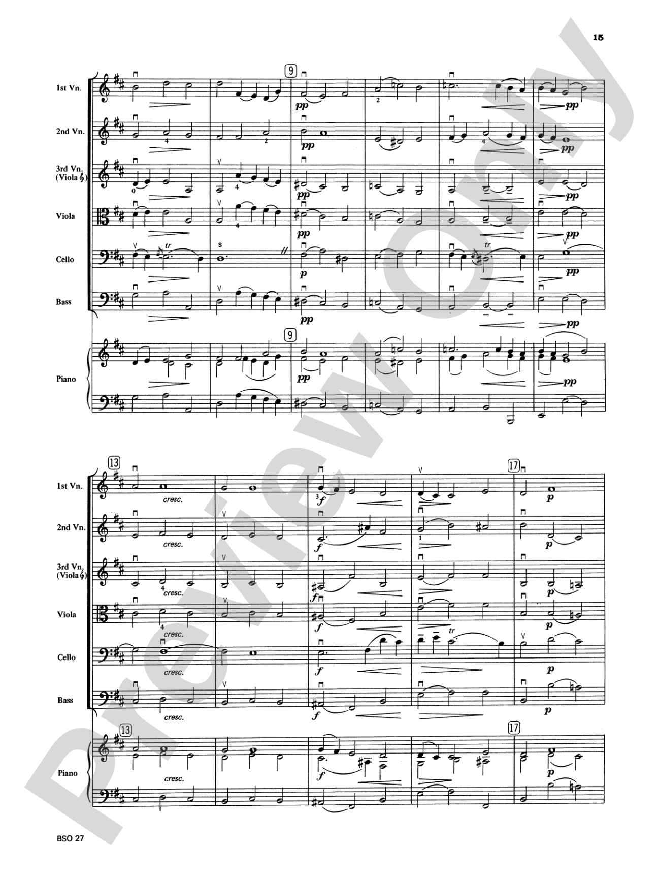 Chamber Suite in D: String Orchestra Conductor Score & Parts