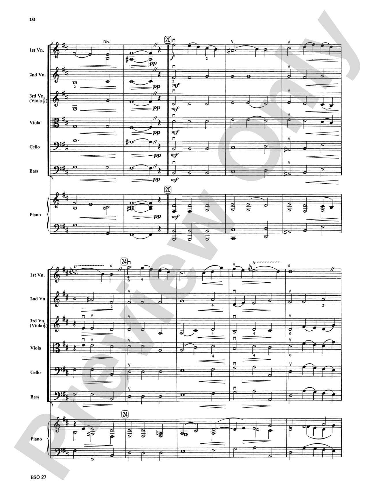 Chamber Suite in D: String Orchestra Conductor Score & Parts