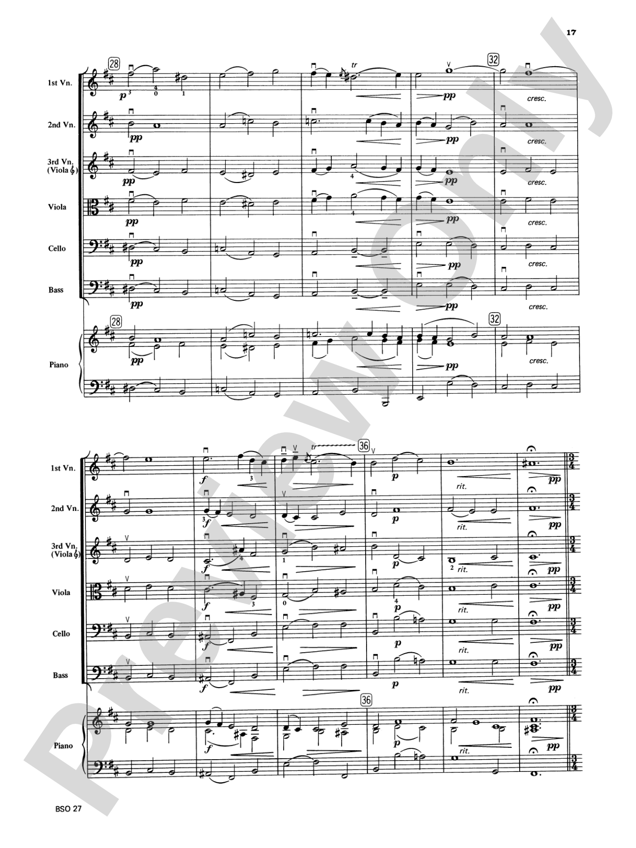 Chamber Suite in D: String Orchestra Conductor Score & Parts