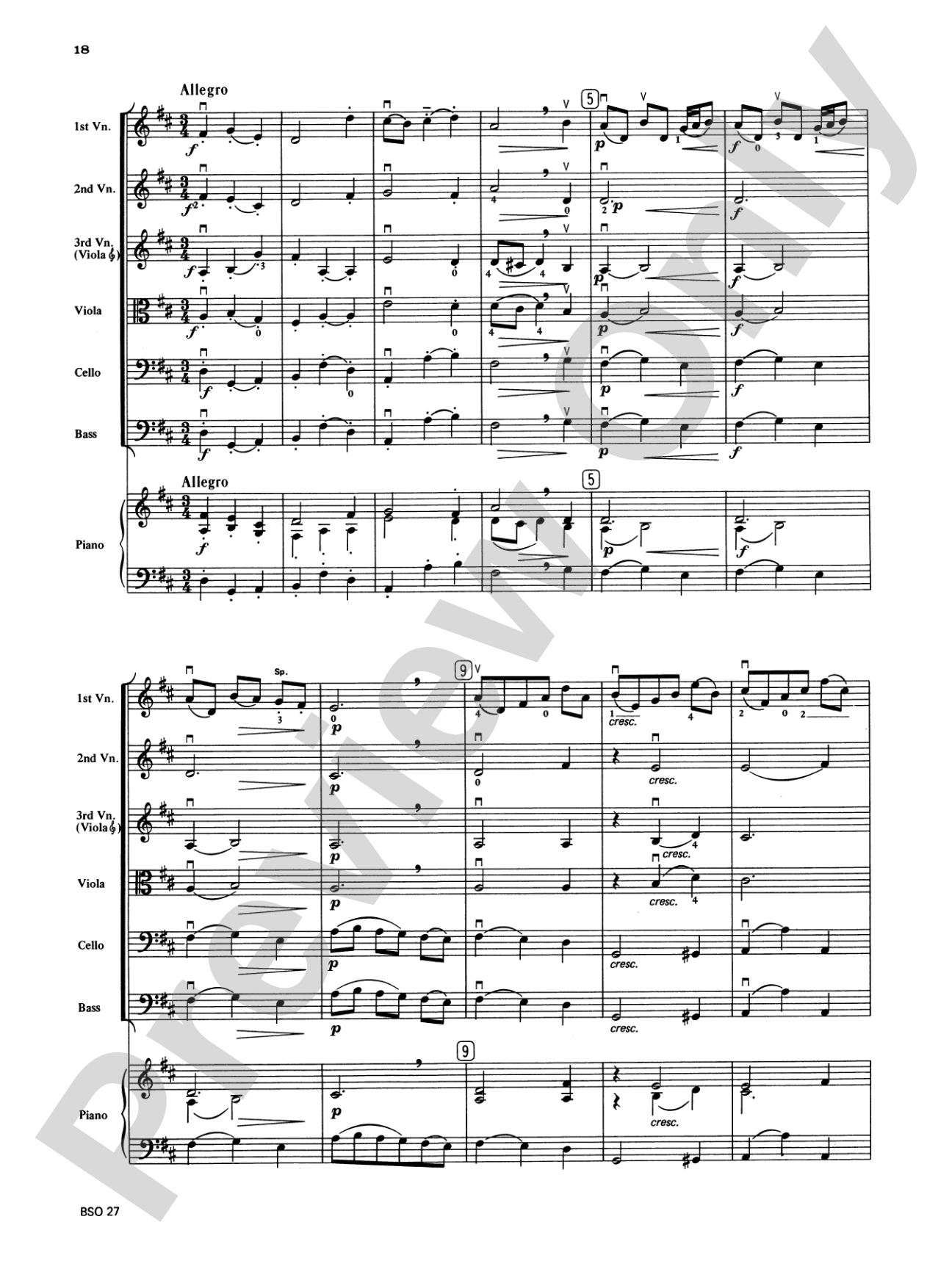 Chamber Suite in D: String Orchestra Conductor Score & Parts