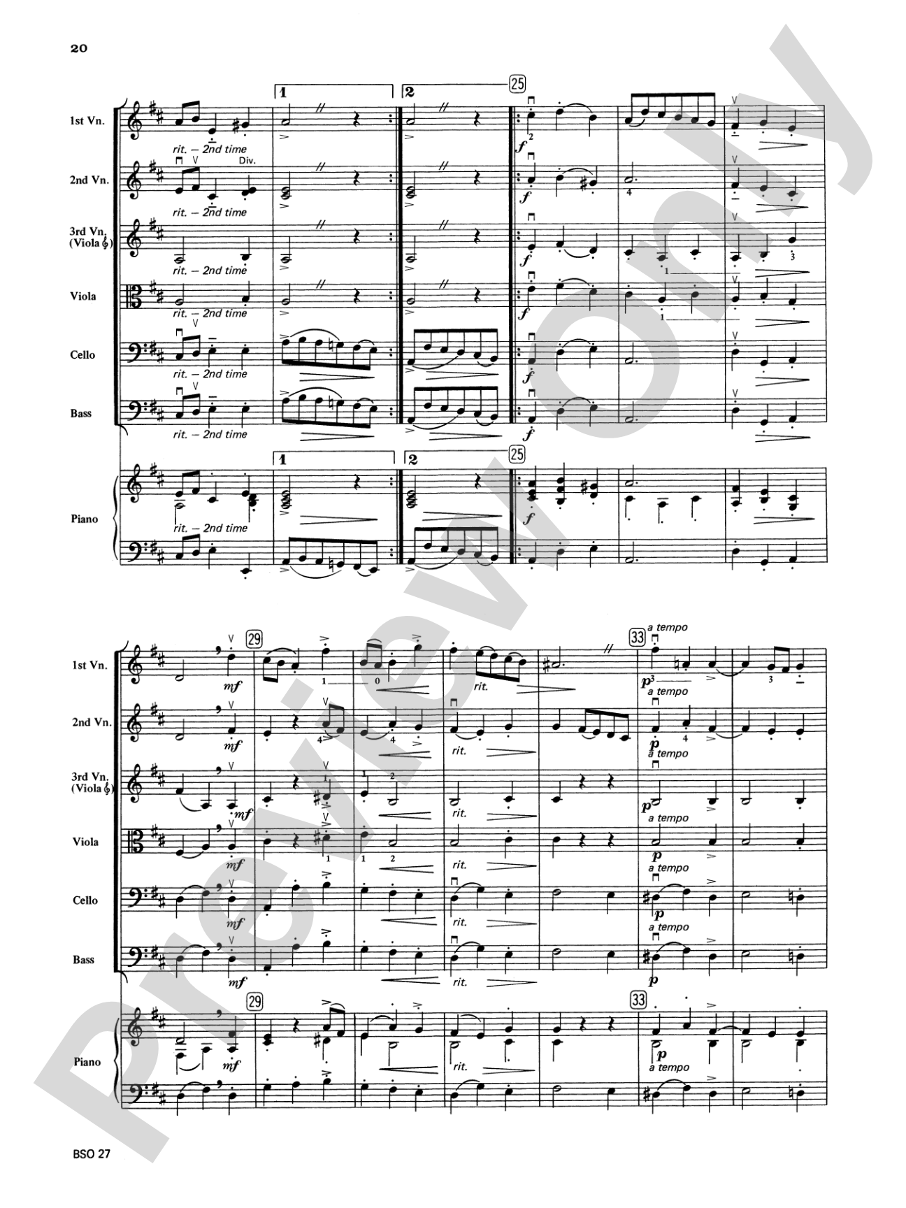 Chamber Suite in D: String Orchestra Conductor Score & Parts