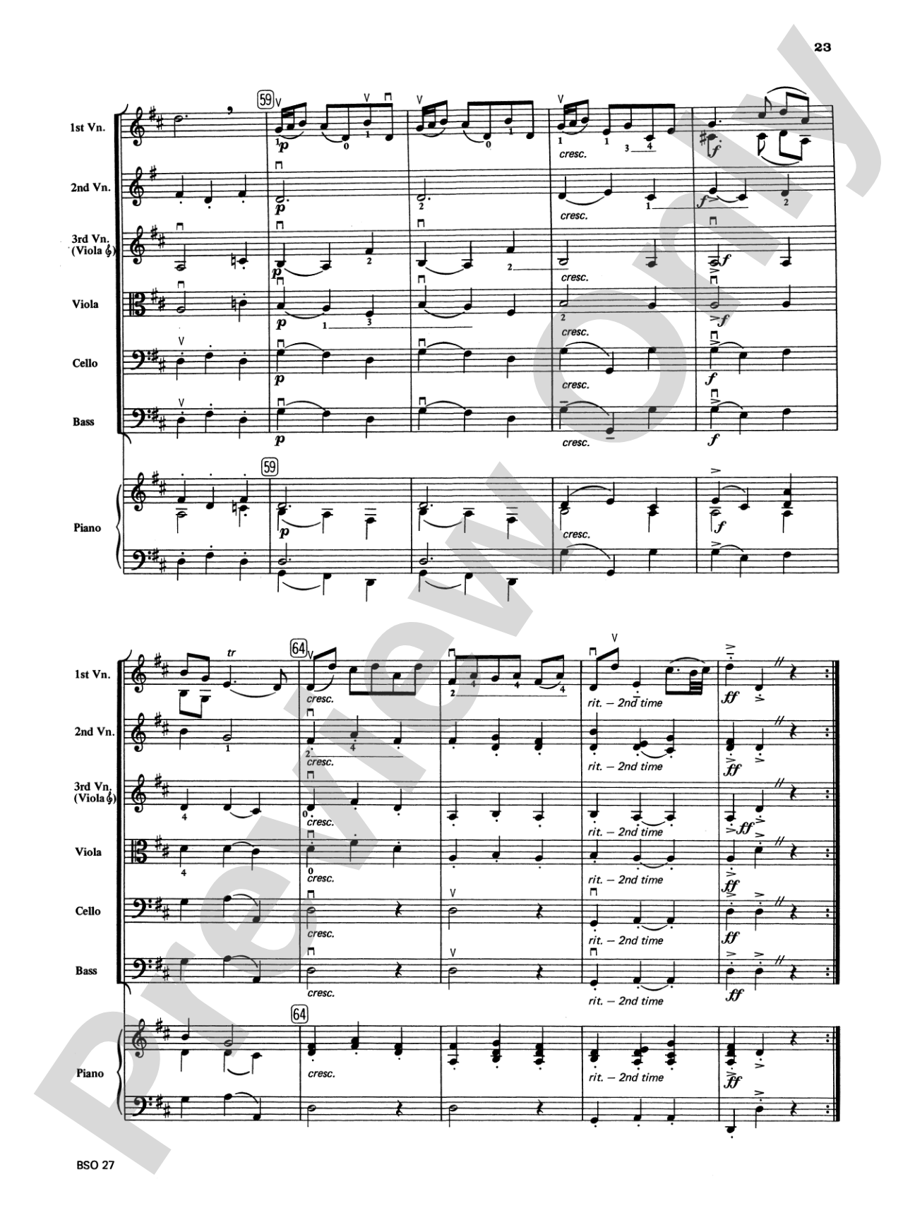 Chamber Suite in D: String Orchestra Conductor Score & Parts