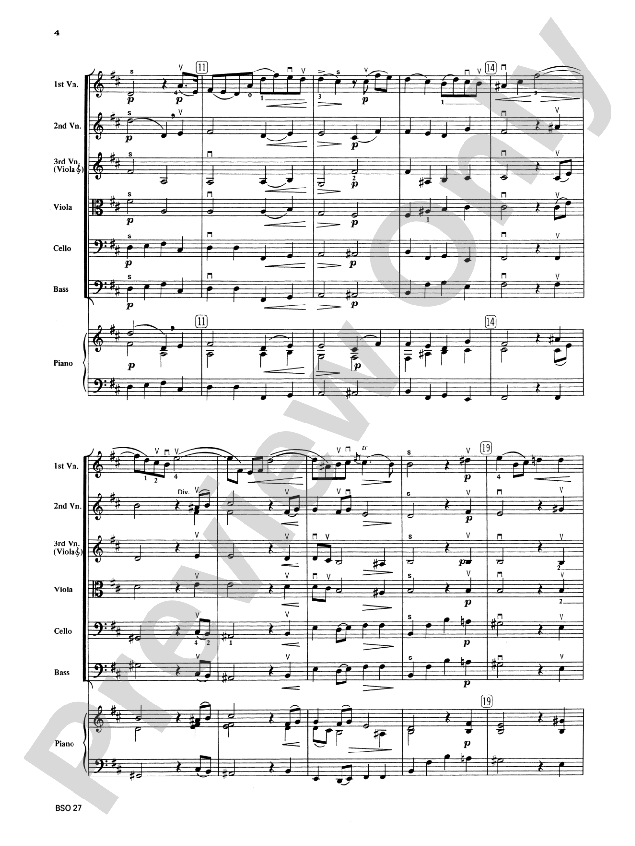 Chamber Suite in D: String Orchestra Conductor Score & Parts