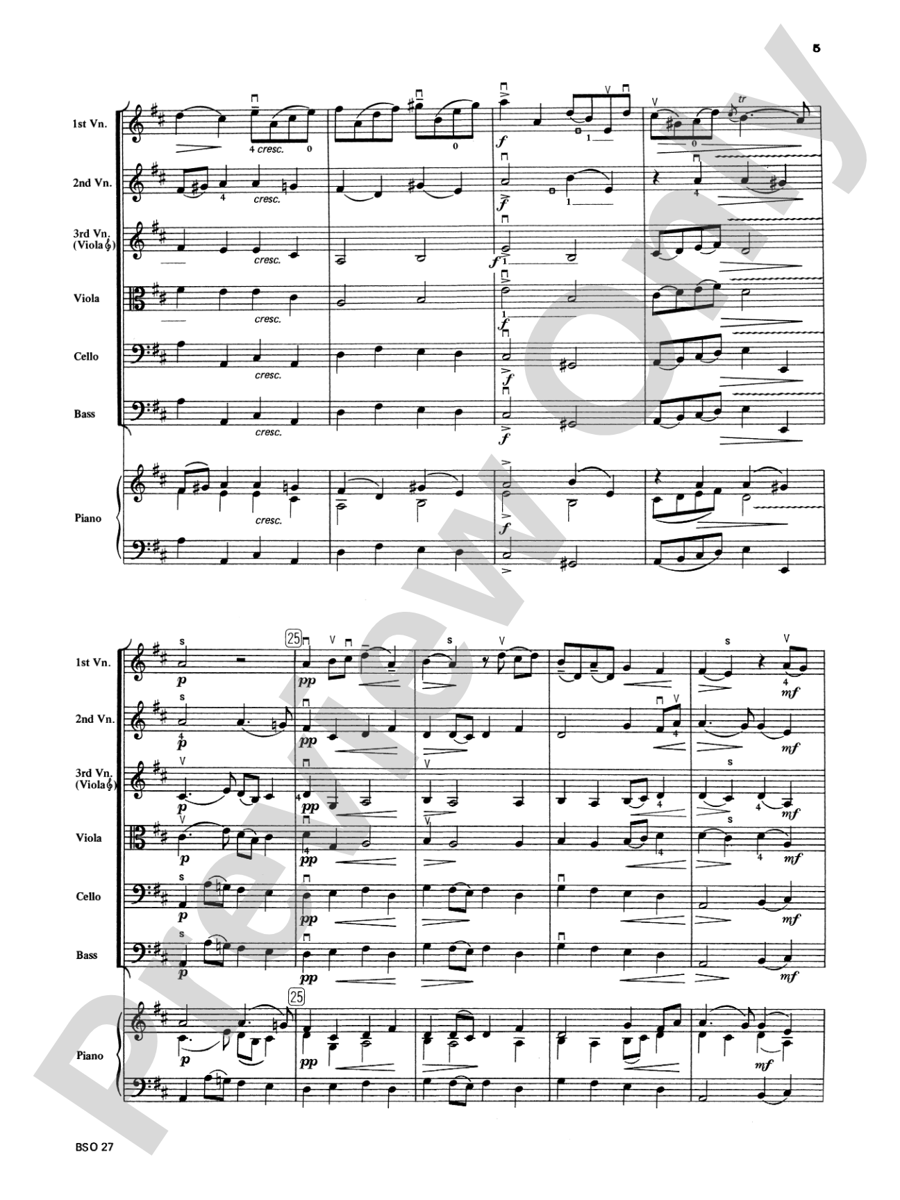Chamber Suite in D: String Orchestra Conductor Score & Parts