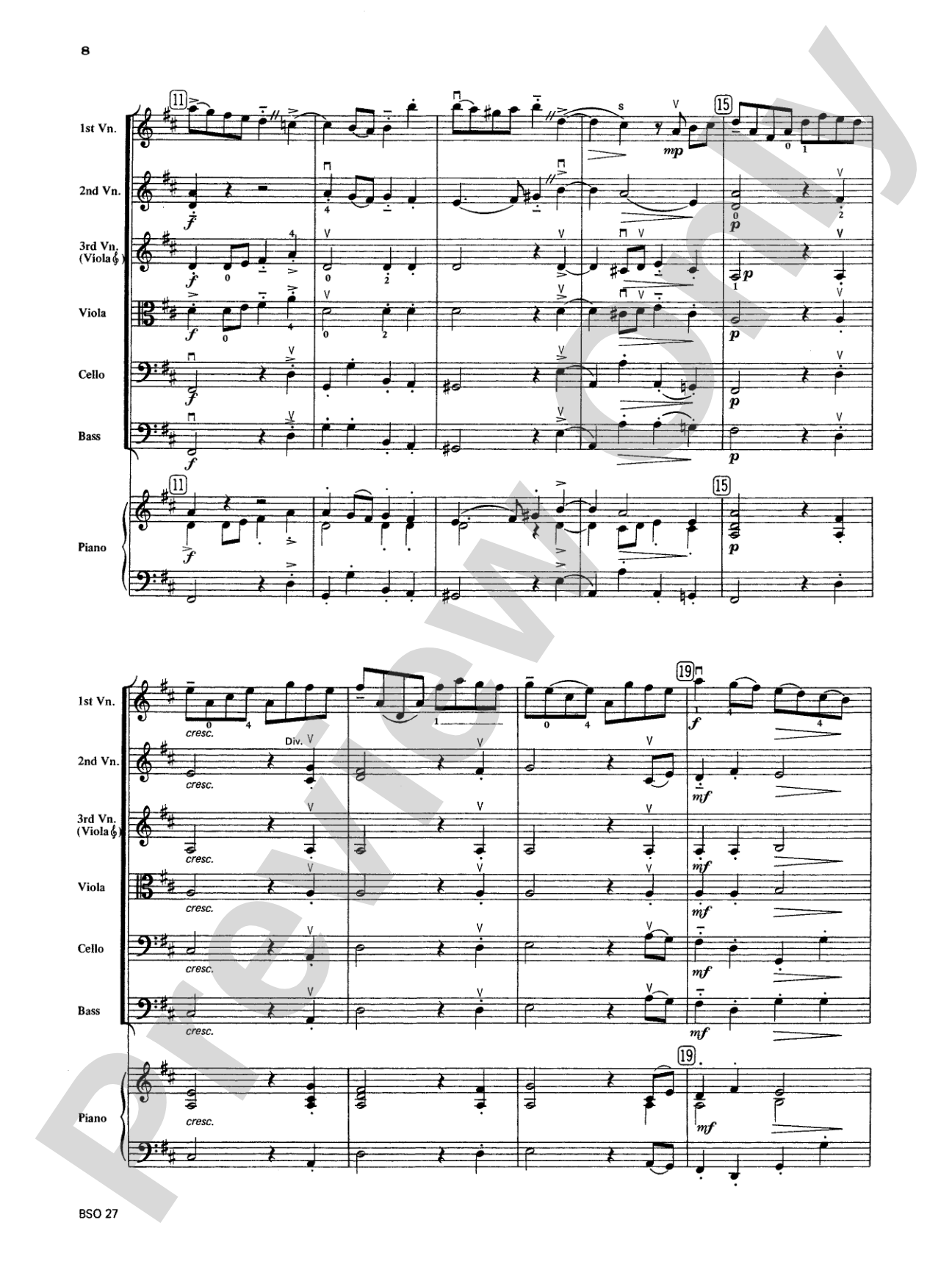 Chamber Suite in D: String Orchestra Conductor Score & Parts
