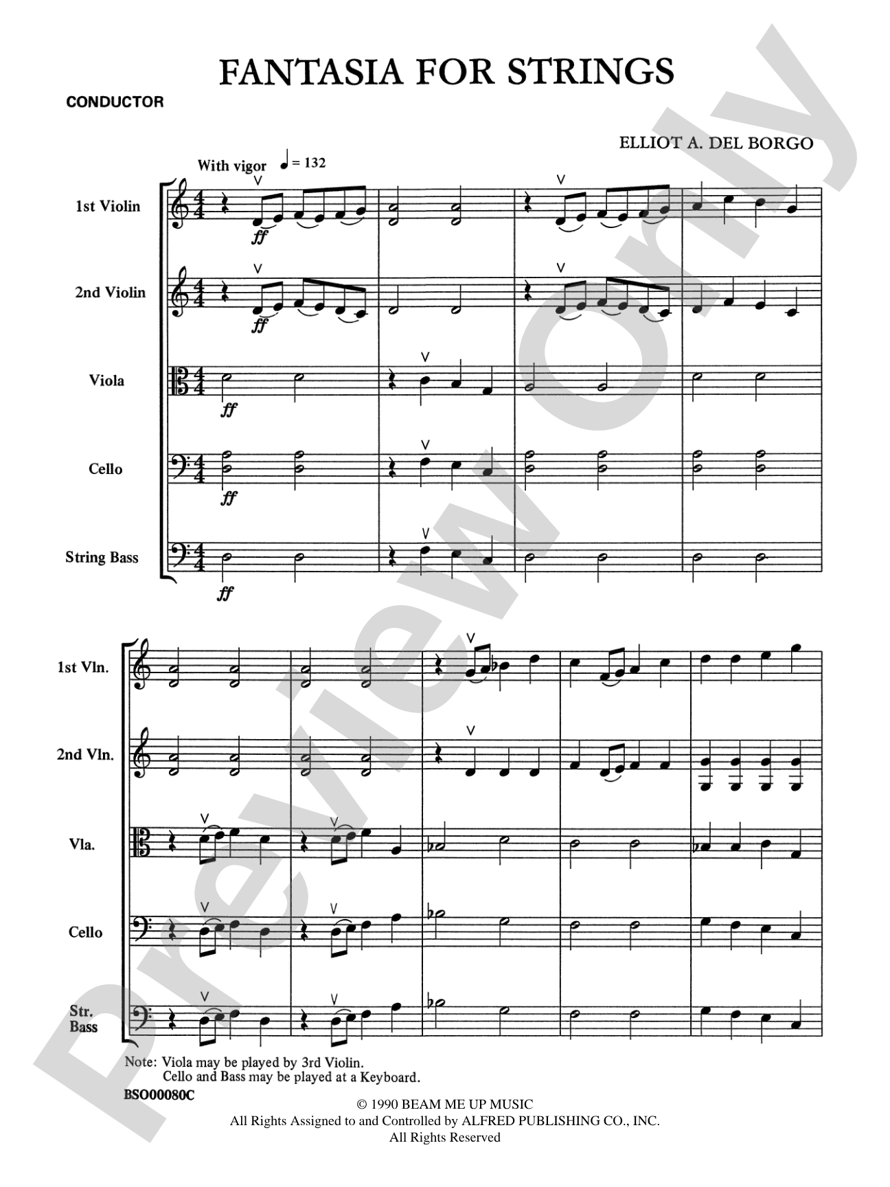 Fantasia for Strings: String Orchestra Conductor Score & Parts