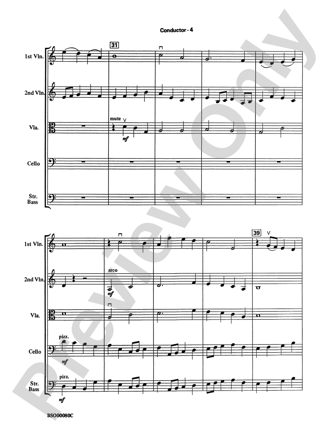 Fantasia for Strings: String Orchestra Conductor Score & Parts