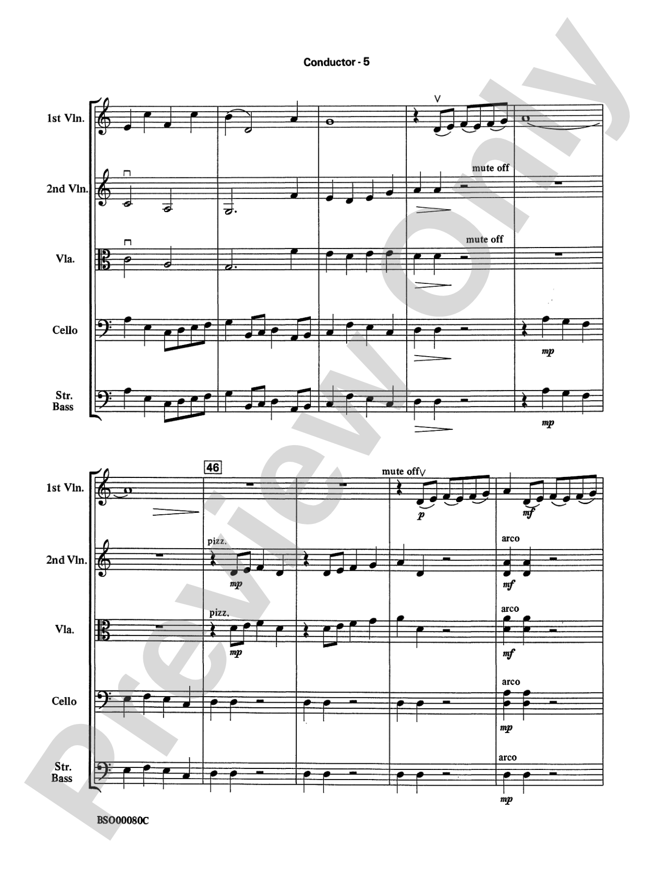 Fantasia for Strings: String Orchestra Conductor Score & Parts