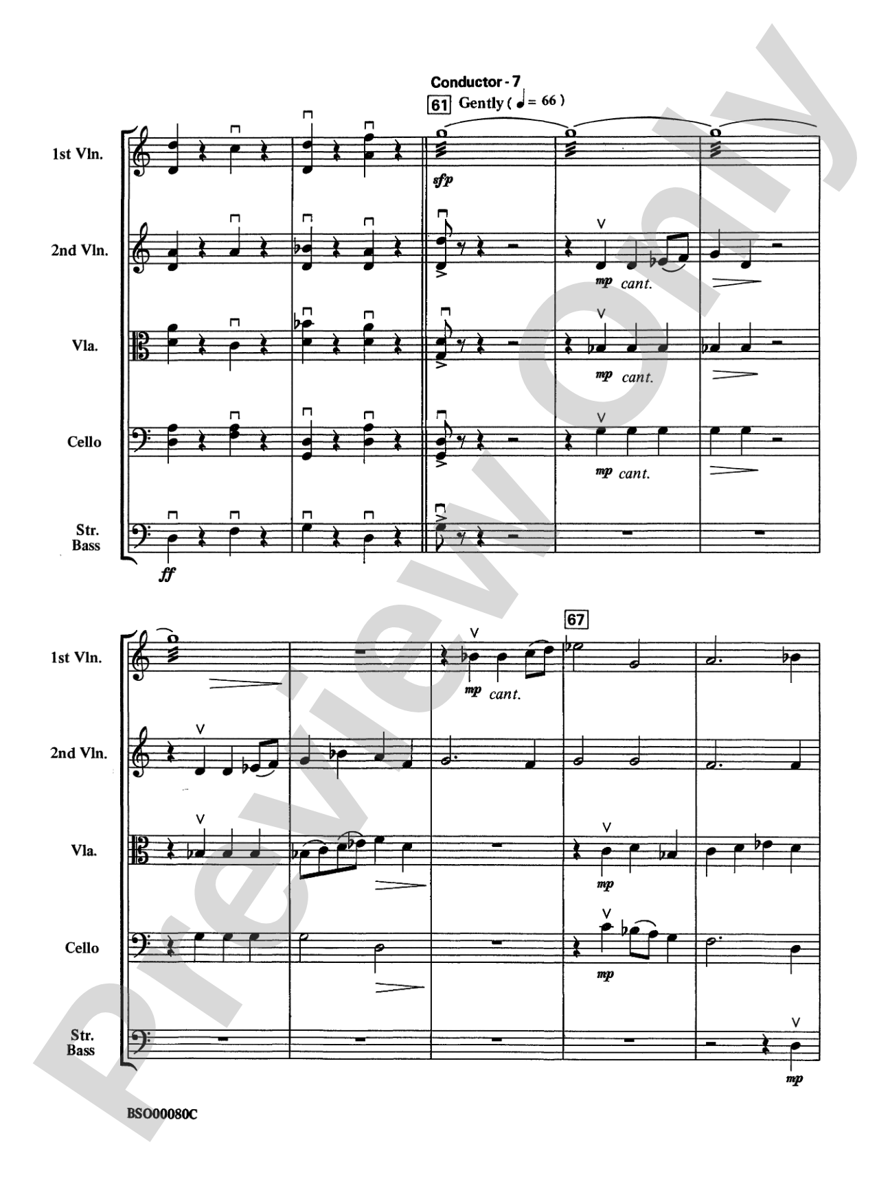 Fantasia for Strings: String Orchestra Conductor Score & Parts
