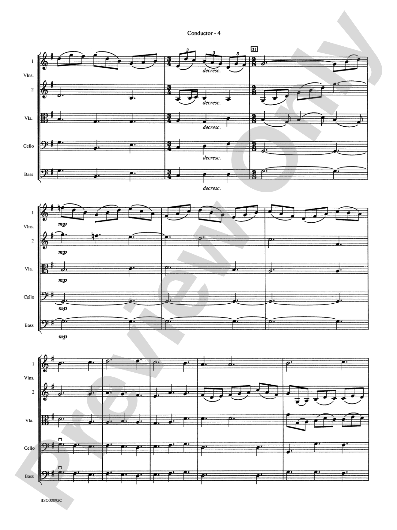 Jesu, Joy of Man's Desiring: String Orchestra Conductor Score & Parts