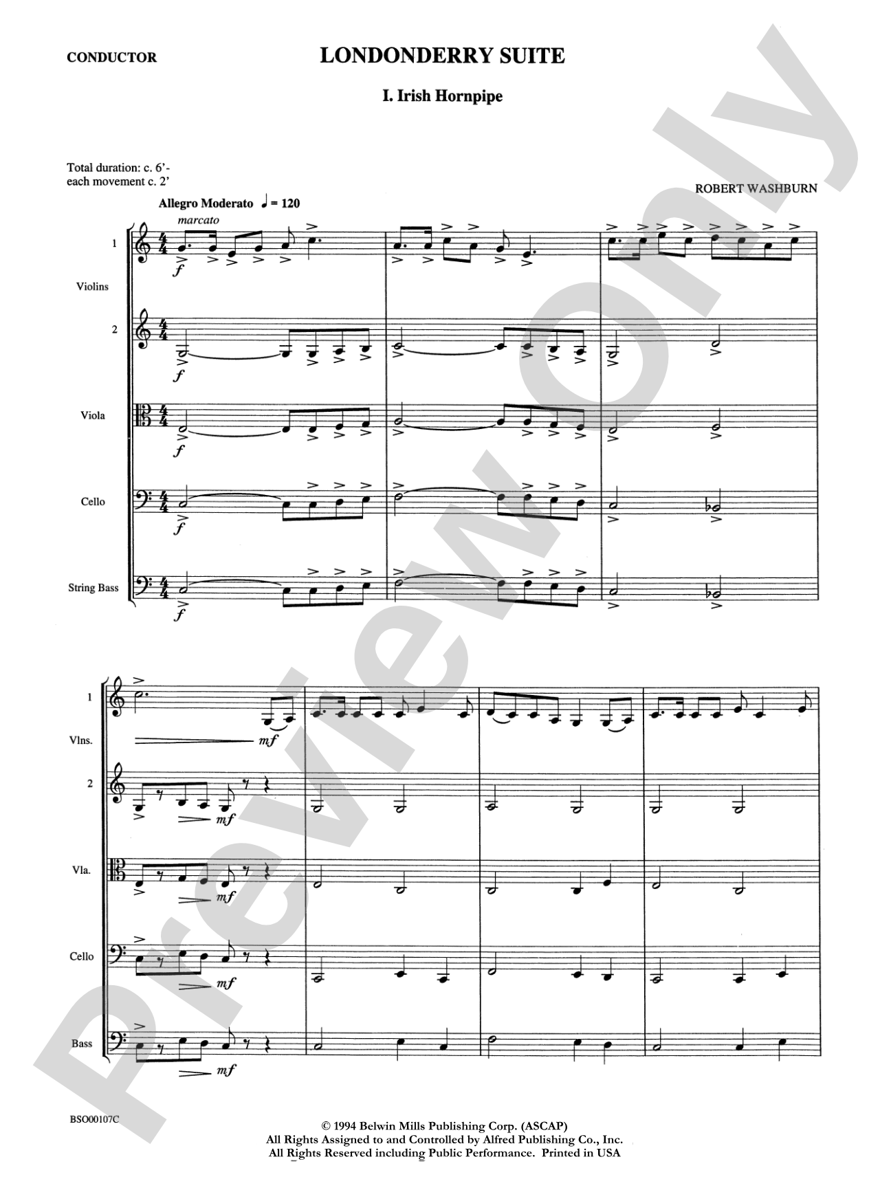 Londonderry Suite: String Orchestra Conductor Score & Parts