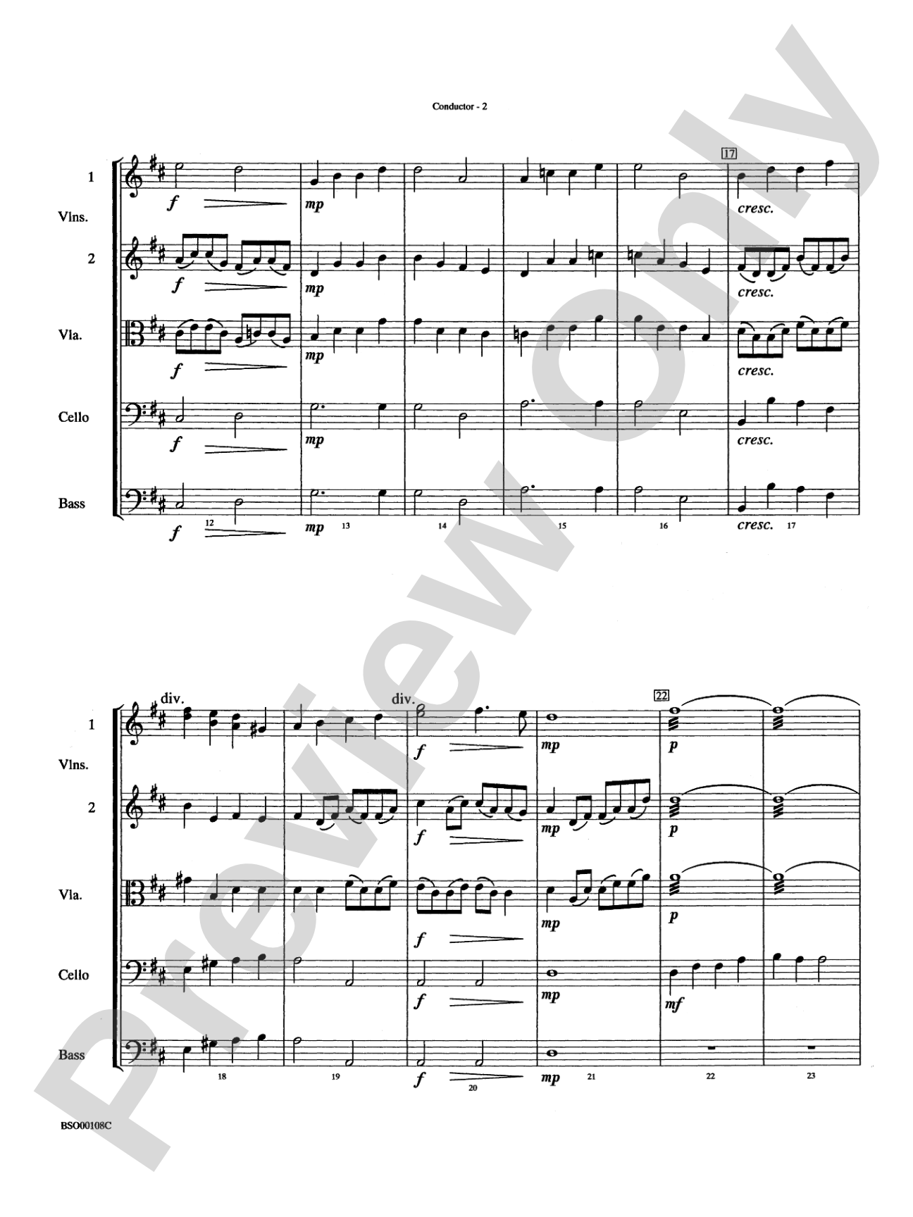 Evening Prayer: String Orchestra Conductor Score & Parts