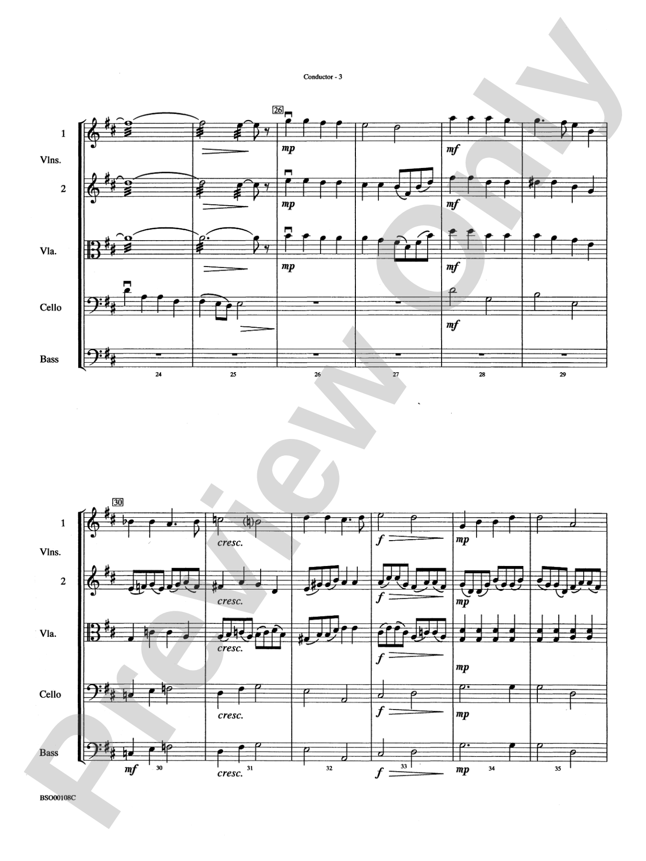 Evening Prayer: String Orchestra Conductor Score & Parts