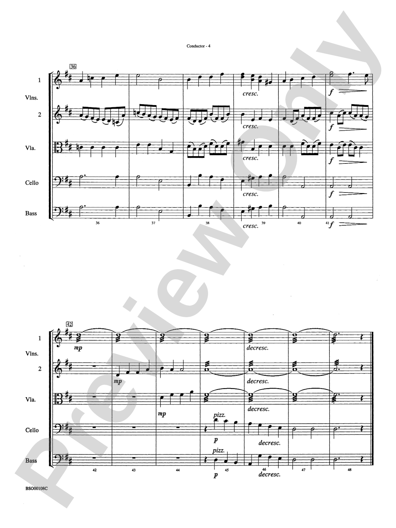 Evening Prayer: String Orchestra Conductor Score & Parts