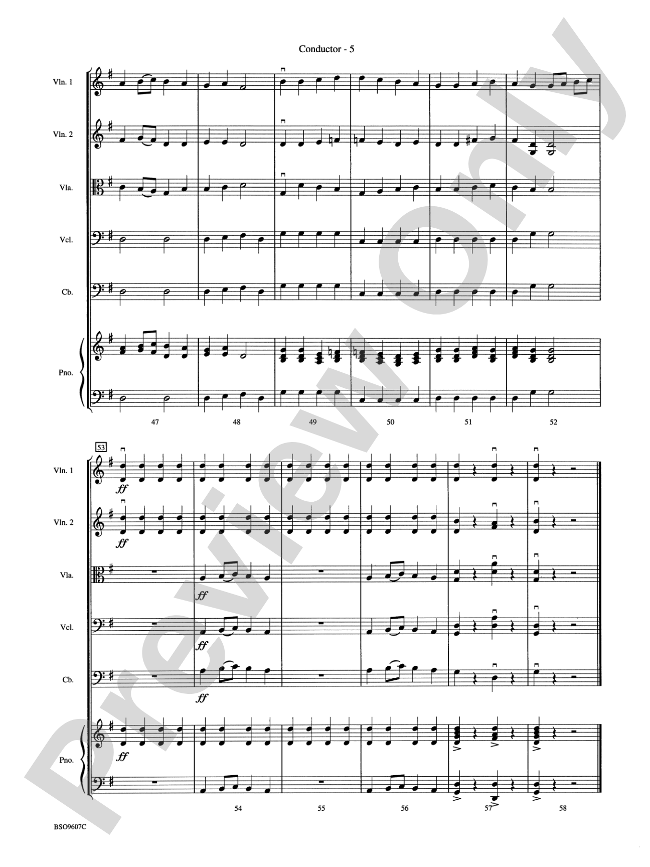Ode to Joy: String Orchestra Conductor Score & Parts