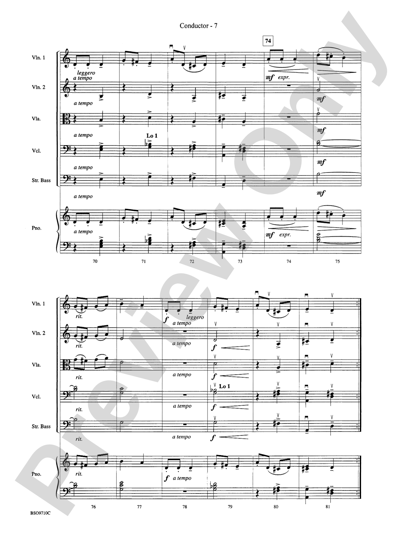 Bartók Suite: String Orchestra Conductor Score & Parts