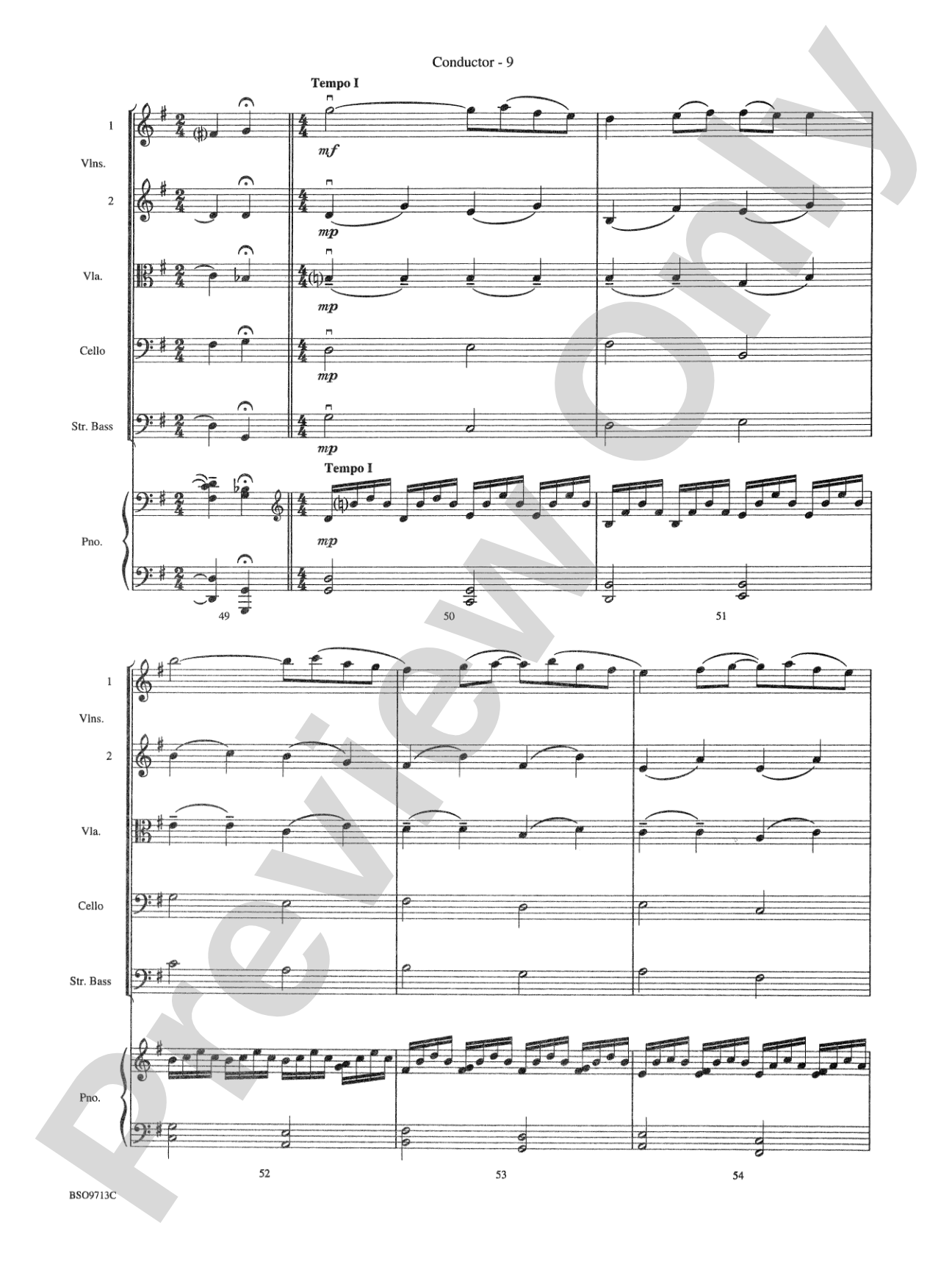 Pavane: String Orchestra Conductor Score & Parts