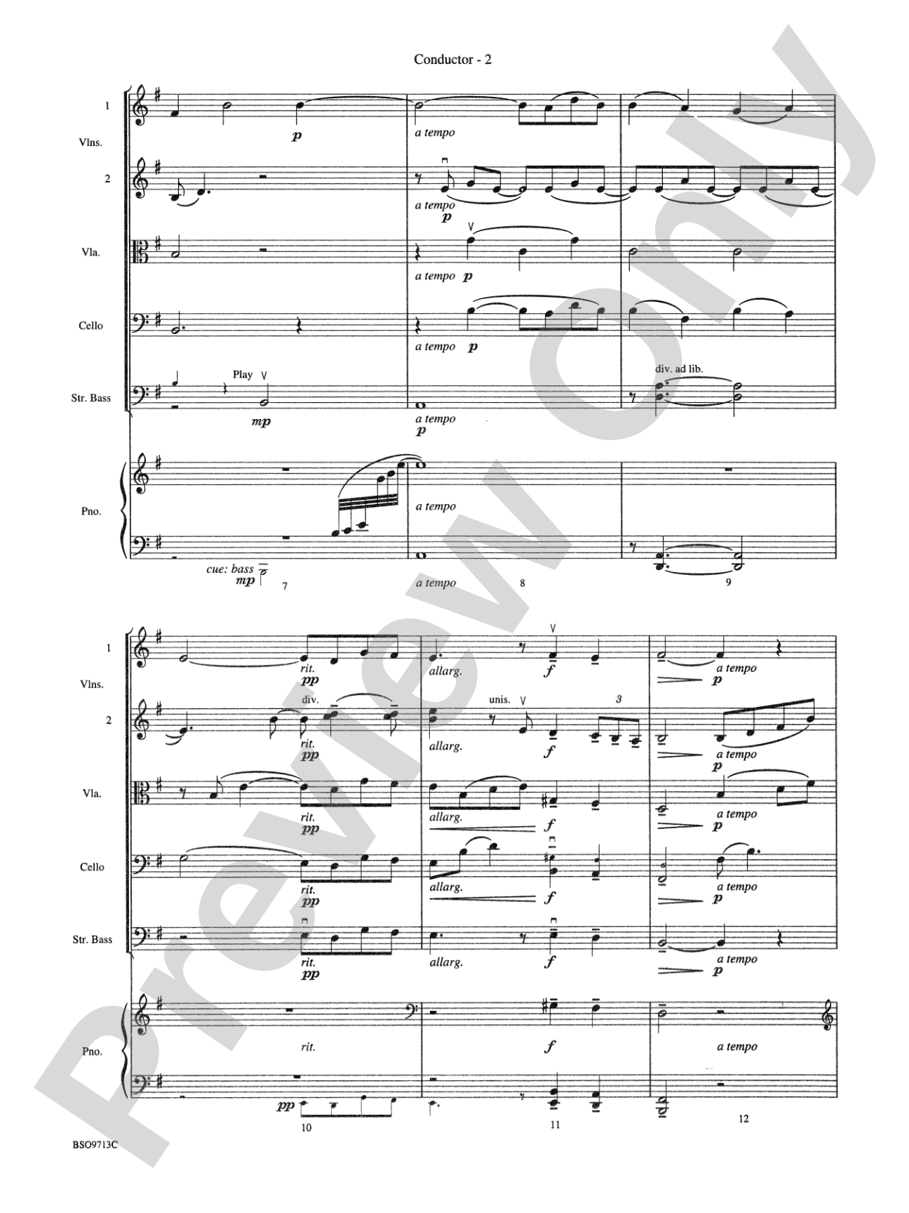 Pavane: String Orchestra Conductor Score & Parts