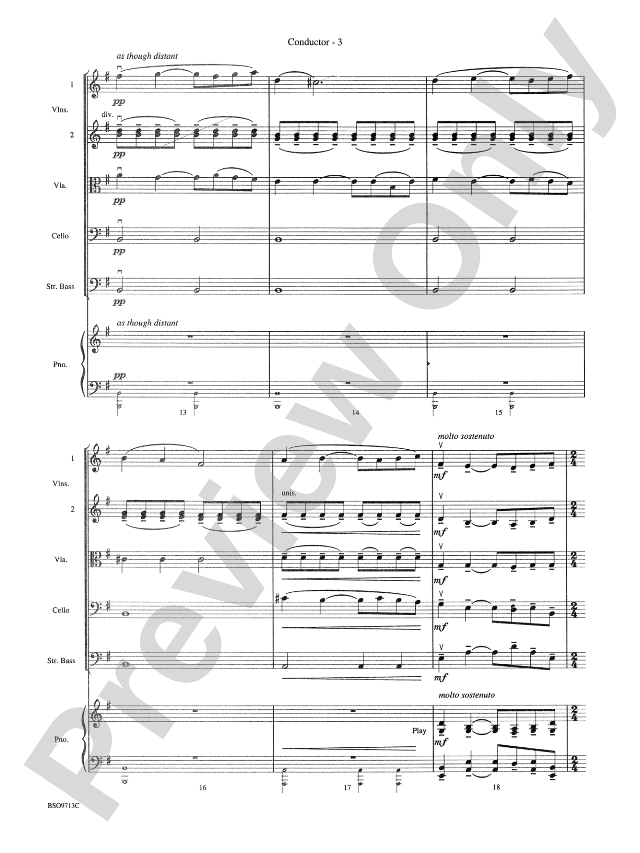 Pavane: String Orchestra Conductor Score & Parts