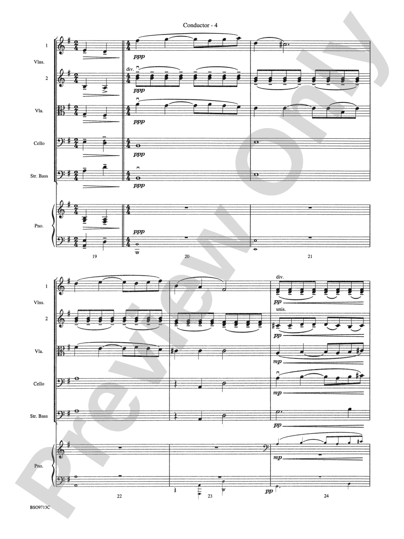 Pavane: String Orchestra Conductor Score & Parts