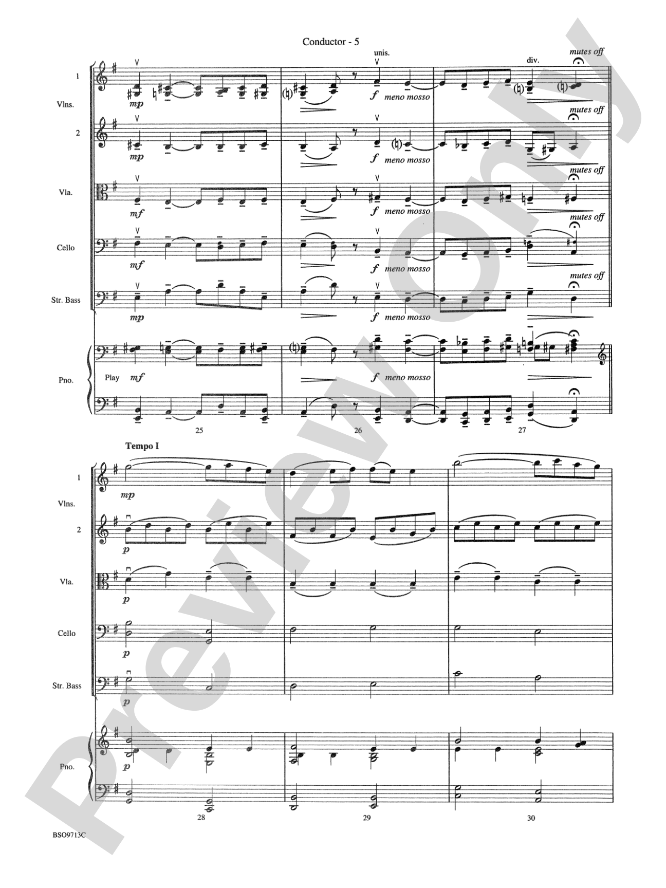 Pavane: String Orchestra Conductor Score & Parts