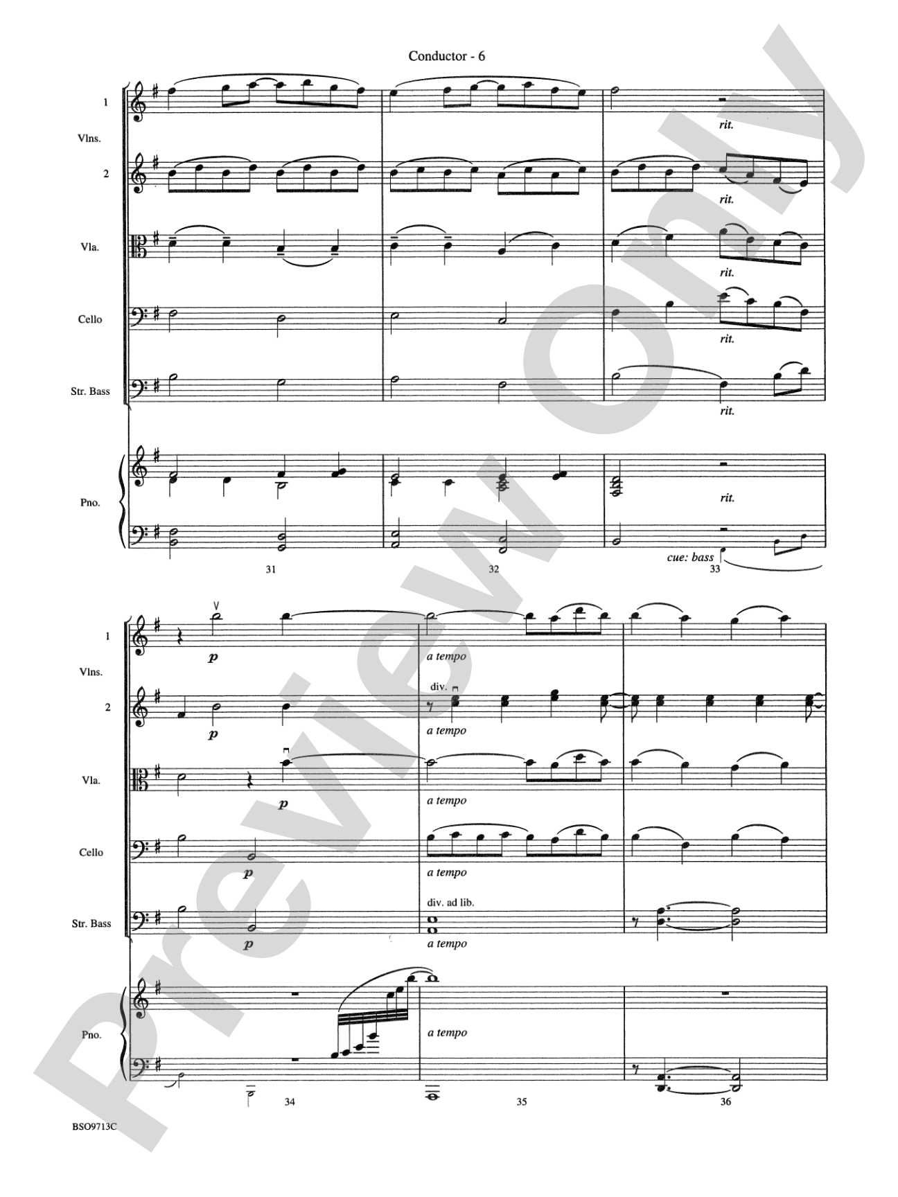 Pavane: String Orchestra Conductor Score & Parts