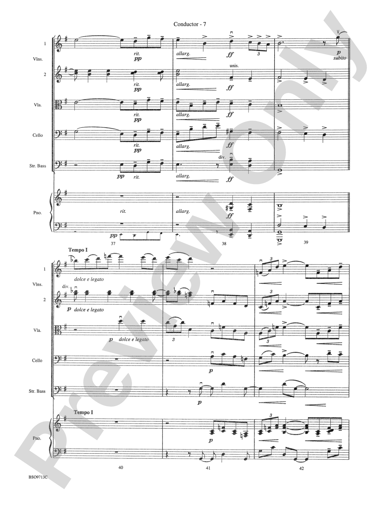 Pavane: String Orchestra Conductor Score & Parts