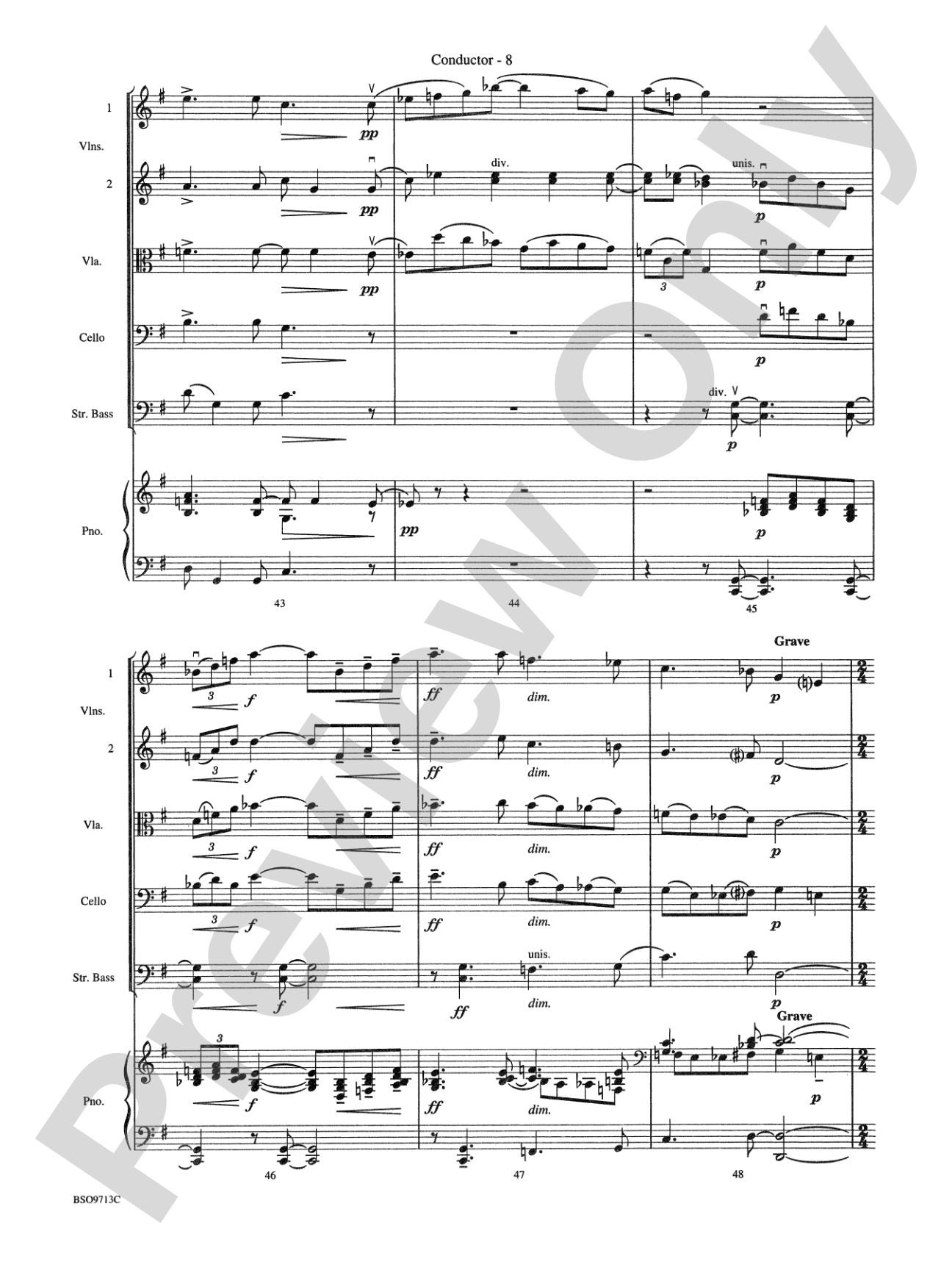 Pavane: String Orchestra Conductor Score & Parts