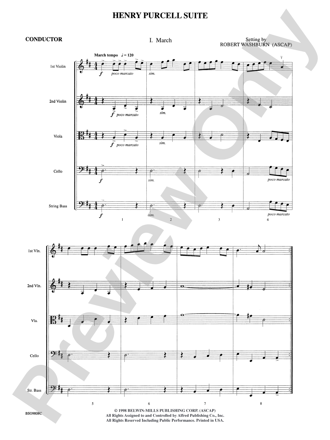 Henry Purcell Suite: String Orchestra Conductor Score & Parts