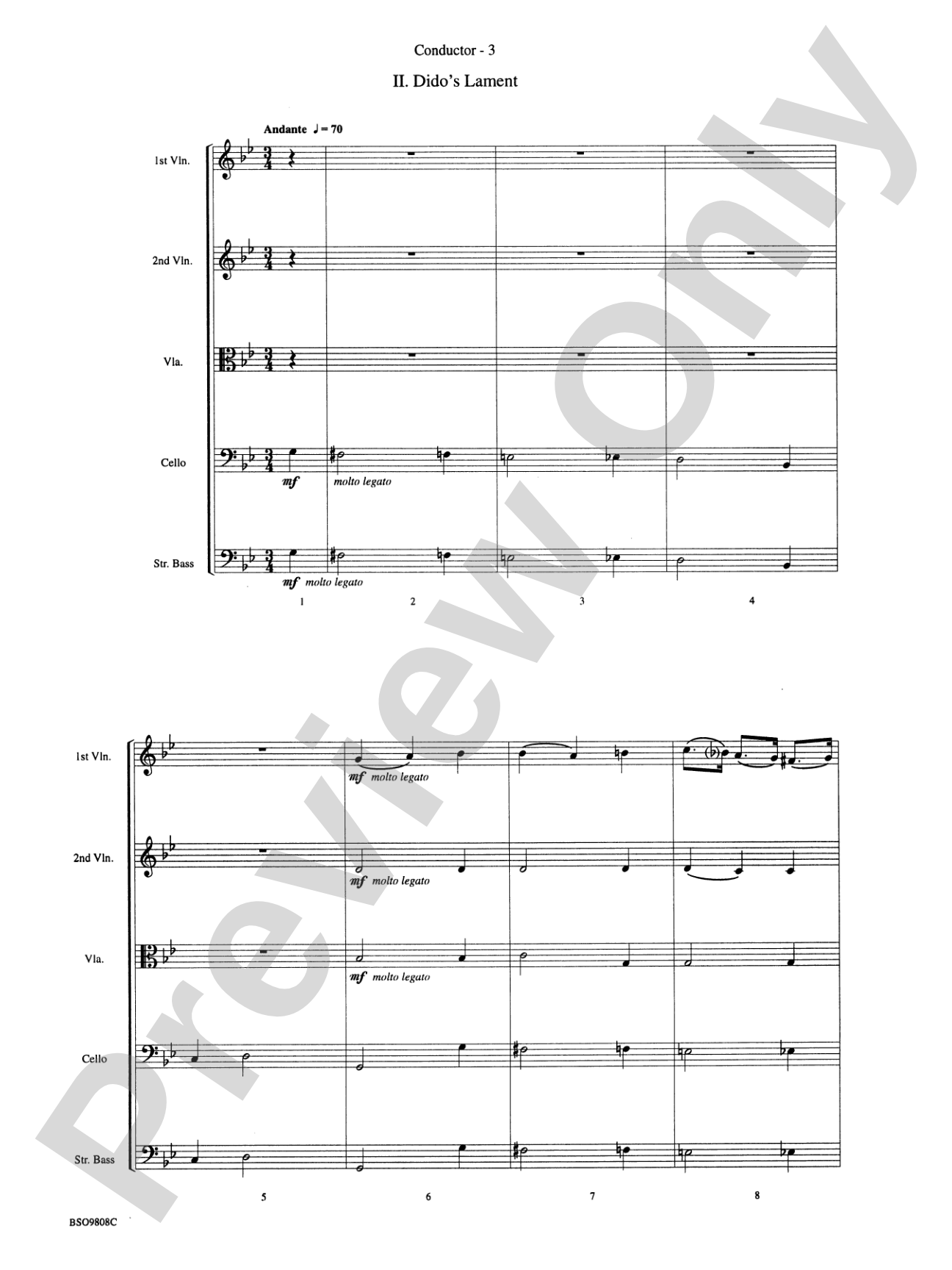 Henry Purcell Suite: String Orchestra Conductor Score & Parts