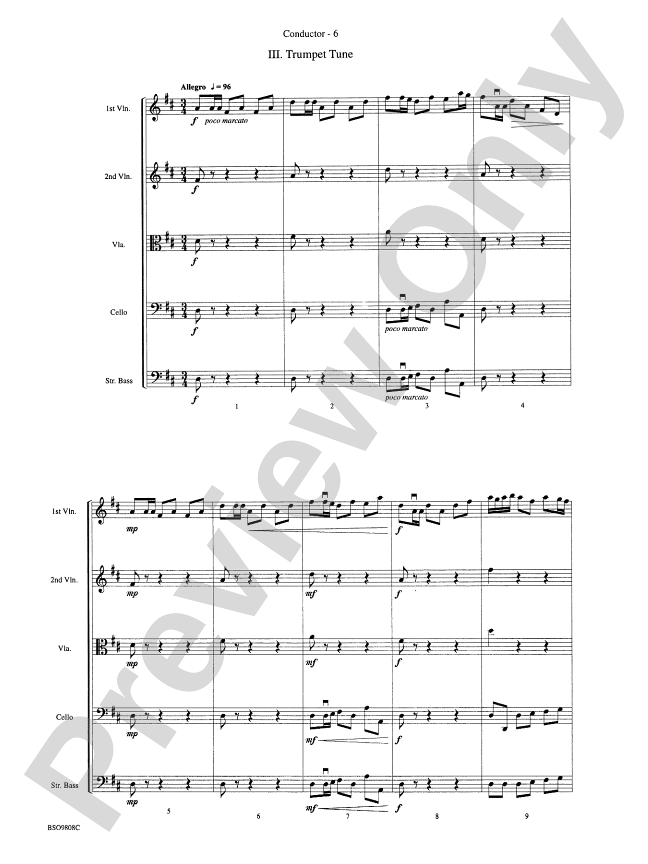 Henry Purcell Suite: String Orchestra Conductor Score & Parts