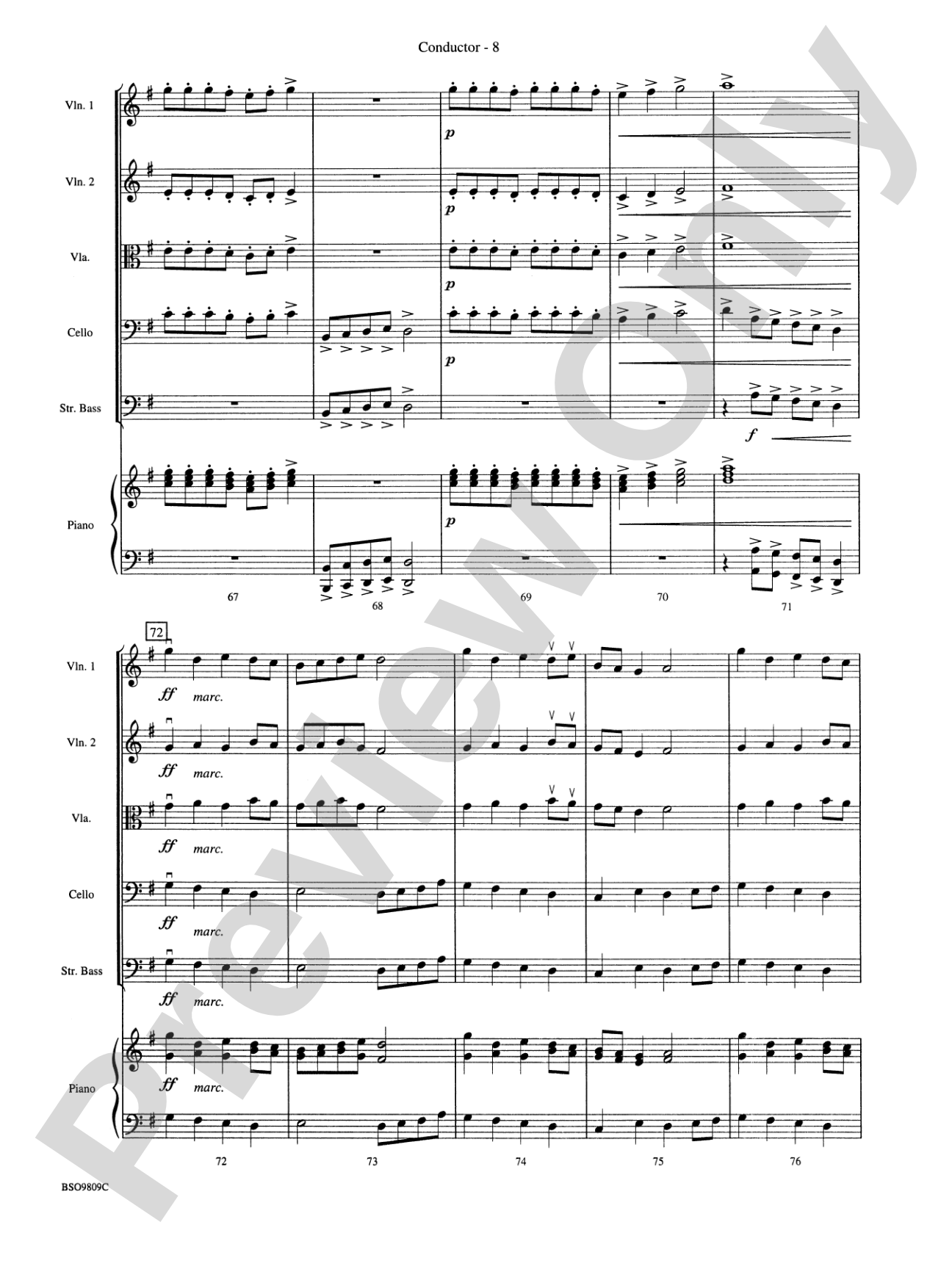 Contredanse: String Orchestra Conductor Score & Parts