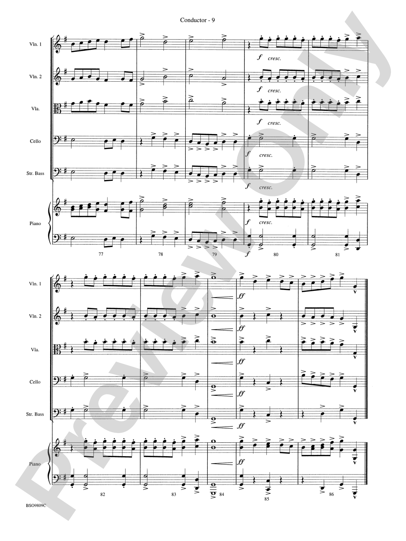 Contredanse: String Orchestra Conductor Score & Parts