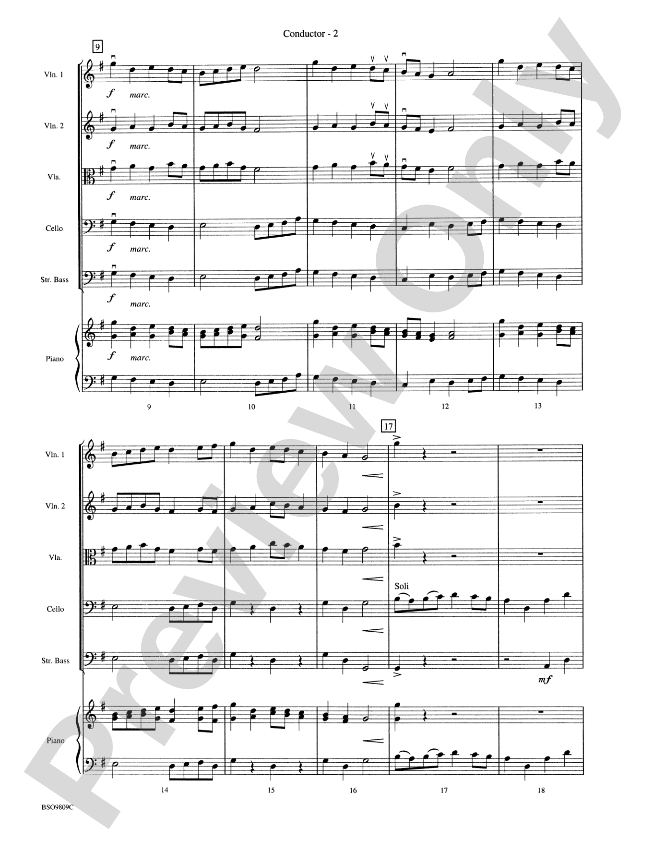 Contredanse: String Orchestra Conductor Score & Parts