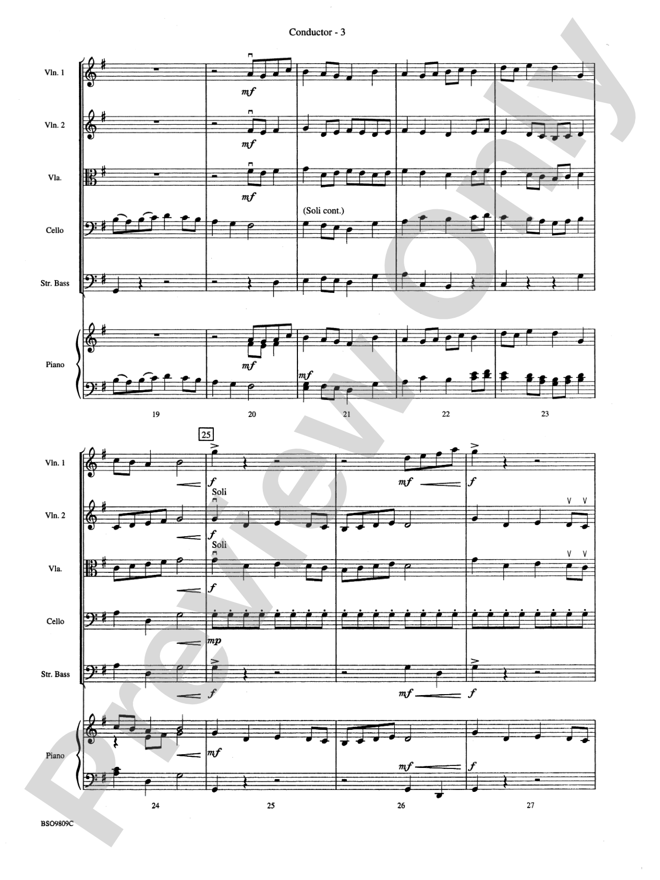 Contredanse: String Orchestra Conductor Score & Parts